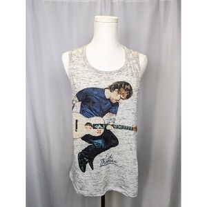 Official Ed Sheeran Multiply Geometric Graphic Tank Top Womens Medium Grey  RARE